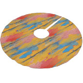 Farbenfroher Spritzer Polyester Weihnachtsbaumdecke (Schrägansicht)