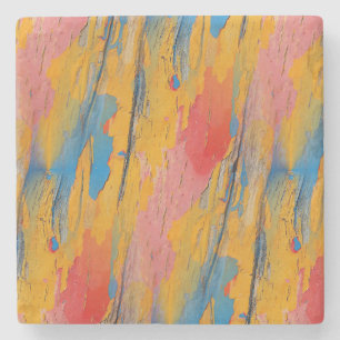 Farbenfroher Spritzer Steinuntersetzer