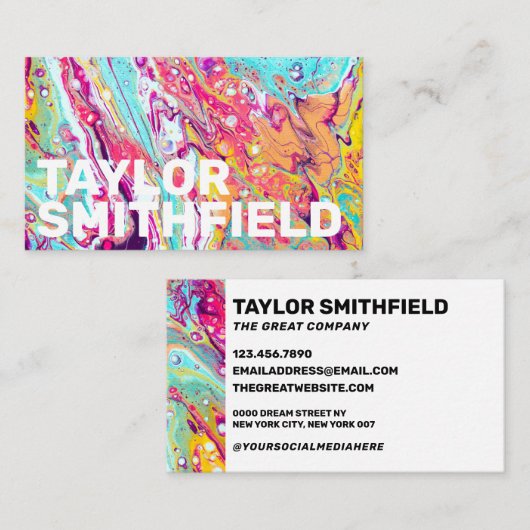 Farbenfroher Spritzer Visitenkarte (Vorne/Hinten)
