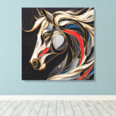 Farbenfroher Stallion-Geist Leinwanddruck (Insitu (Holzboden))