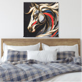 Farbenfroher Stallion-Geist Leinwanddruck (Insitu (Schlafzimmer))