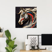 Farbenfroher Stallion-Geist Poster (Heimbüro)