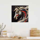 Farbenfroher Stallion-Geist Poster (Küche)