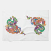 Farbenfroher Stammesdrache Geschirrtuch (Horizontal)