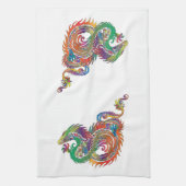 Farbenfroher Stammesdrache Geschirrtuch (Vertikal)