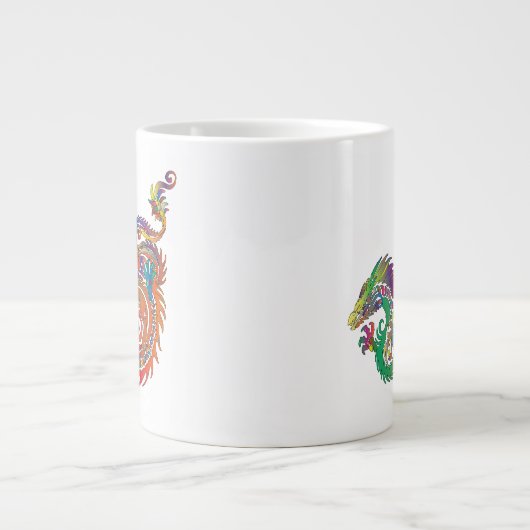 Farbenfroher Stammesdrache Jumbo-Tasse (Vorderseite)