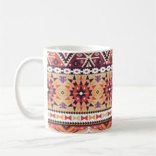 Farbenfroher Stammesstil, lebendiges, nahtloses Mu Kaffeetasse