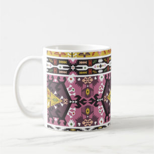 Farbenfroher Stammesstil, nahtloses Muster. Kaffeetasse