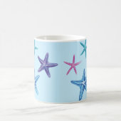 Farbenfroher Starfish (blau, Lila, rosa, türkis) Kaffeetasse (Mittel)