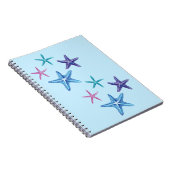 Farbenfroher Starfish (blau, Lila, rosa, türkis) Notizblock (Rechte Seite)