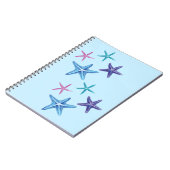 Farbenfroher Starfish (blau, Lila, rosa, türkis) Notizblock (Linke Seite)