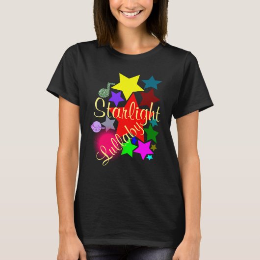 Farbenfroher Starlight Lullaby Black T - Shirt (Vorderseite)