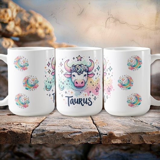 Farbenfroher Stier Stier-Zodiak Astrologie Kaffeetasse