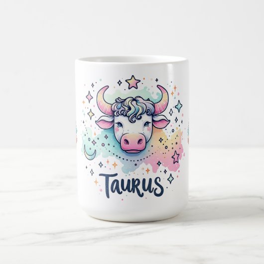 Farbenfroher Stier Zodac Astrologie Kaffeetasse (Mittel)