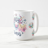 Farbenfroher Stier Zodac Astrologie Kaffeetasse (VorderseiteRechts)