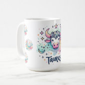 Farbenfroher Stier Zodac Astrologie Kaffeetasse (Vorderseite Links)