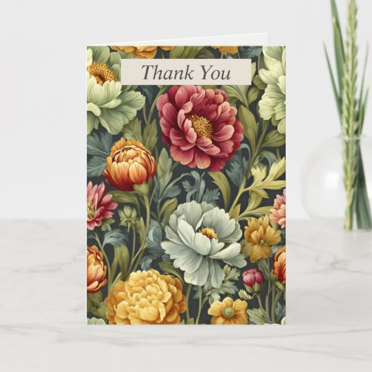 Farbenfroher Stift Gezeichnet Blume Danke Karte (Vorderseite)