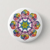 Farbenfroher Stift Gezeichnet Geometric Mandala Sp Button (Vorderseite)