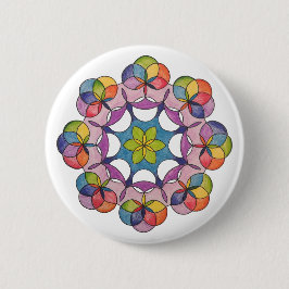 Farbenfroher Stift Gezeichnet Geometric Mandala Sp Button