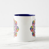 Farbenfroher Stift Gezeichnet Geometric Mandala Sp Zweifarbige Tasse (Mittel)