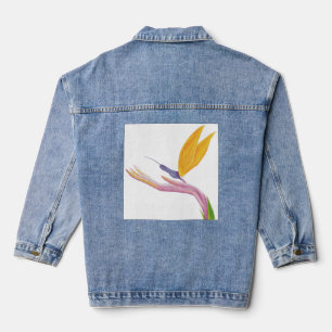 Farbenfroher, stilisierter Vogel des Paradieses Jeansjacke