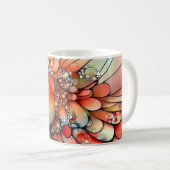 farbenfroher, stilisierter Vogel oder Papagei-ähnl Kaffeetasse (VorderseiteRechts)