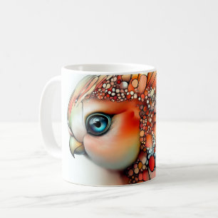 farbenfroher, stilisierter Vogel oder Papagei-ähnl Kaffeetasse