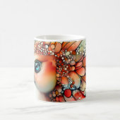 farbenfroher, stilisierter Vogel oder Papagei-ähnl Kaffeetasse (Mittel)