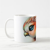 farbenfroher, stilisierter Vogel oder Papagei-ähnl Kaffeetasse (Links)