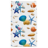 Farbenfroher Strand von Seashells Kleine Geschenktüte (Rückseite)