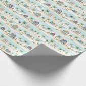 Farbenfroher Strand Wasserfarbe tropisch Geschenkpapier (Ecke)