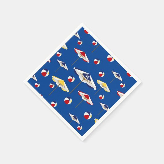 Farbenfroher Strandschirm und Beach Ball Custom Serviette (Ecke)