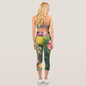 Farbenfroher Strauß von Blume Capri Leggings (Rückseite)