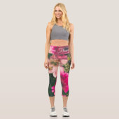 Farbenfroher Strauß von Blume Capri Leggings (Vorderseite)