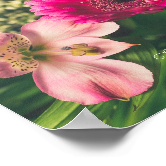 Farbenfroher Strauß von Blume Poster (Ecke)