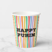 Farbenfroher Streifen Pappbecher (Rückseite)