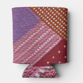 Farbenfroher Strick: Abstrakte Patchwork Textur. Dosenkühler (Rückseite)