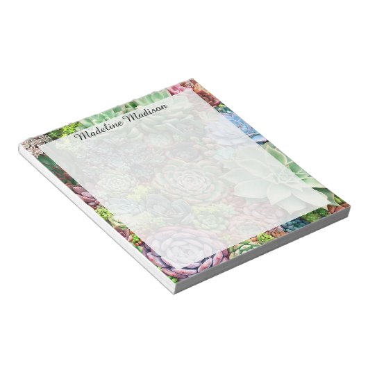 Farbenfroher, sukkultureller Garten Notizblock (angewinkelt)