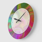 Farbenfroher Swirl Abstrakt. Große Wanduhr (Winkel)
