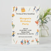 Farbenfroher Tanz und niedlicher Geburtstag Einladung (Stehend Vorderseite)