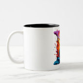 Farbenfroher Tasse mit Buchstabe "E" in flüssiger (Links)