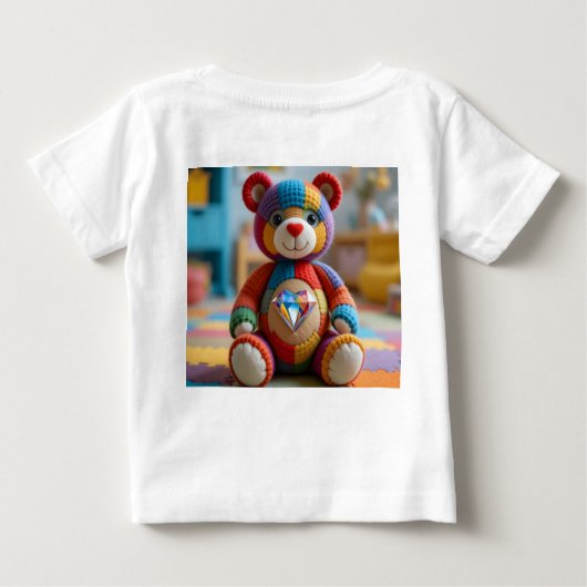 Farbenfroher Teddybär Baby T-shirt (Rückseite)