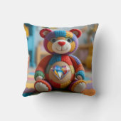 Farbenfroher Teddybär Kissen (Rückseite)