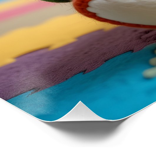 Farbenfroher Teddybär Poster (Ecke)