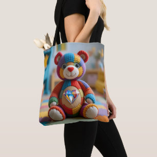 Farbenfroher Teddybär Tasche