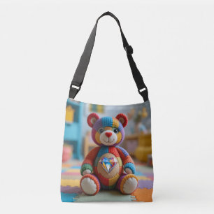 Farbenfroher Teddybär Tragetaschen Mit Langen Trägern