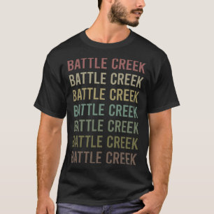 Farbenfroher Text Battle Creek T-Shirt