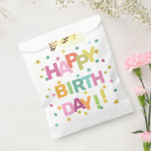 Farbenfroher Text Konfetti und Sterne Alles Gute z