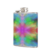 Farbenfroher Tie-Dye-Stil Kunst Flachmann (Links)