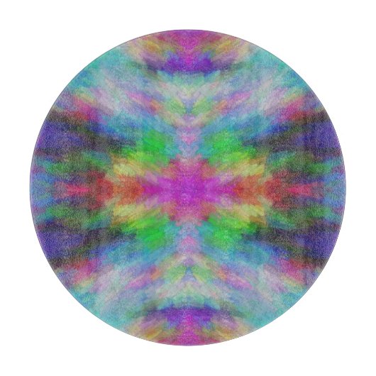 Farbenfroher Tie-Dye-Stil Kunst Schneidebrett (Vorderseite)